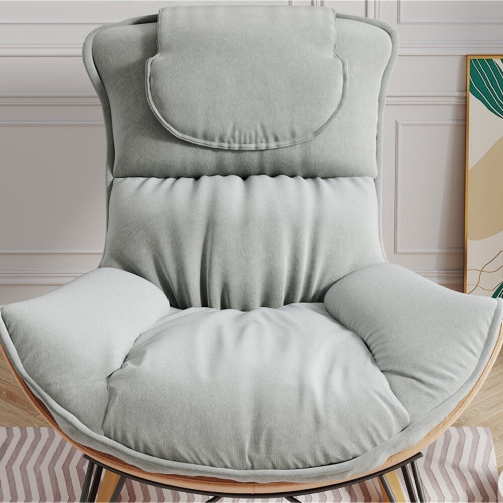 Single Leisure Lounge Chair, Balcony Rocking Chair with Detachable Cushion
