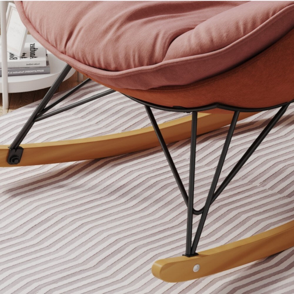 Single Leisure Lounge Chair, Balcony Rocking Chair with Detachable Cushion