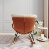 Single Leisure Lounge Chair, Balcony Rocking Chair with Detachable Cushion