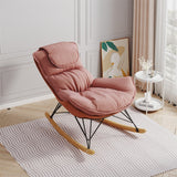 Single Leisure Lounge Chair, Balcony Rocking Chair with Detachable Cushion