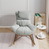 Single Leisure Lounge Chair, Balcony Rocking Chair with Detachable Cushion