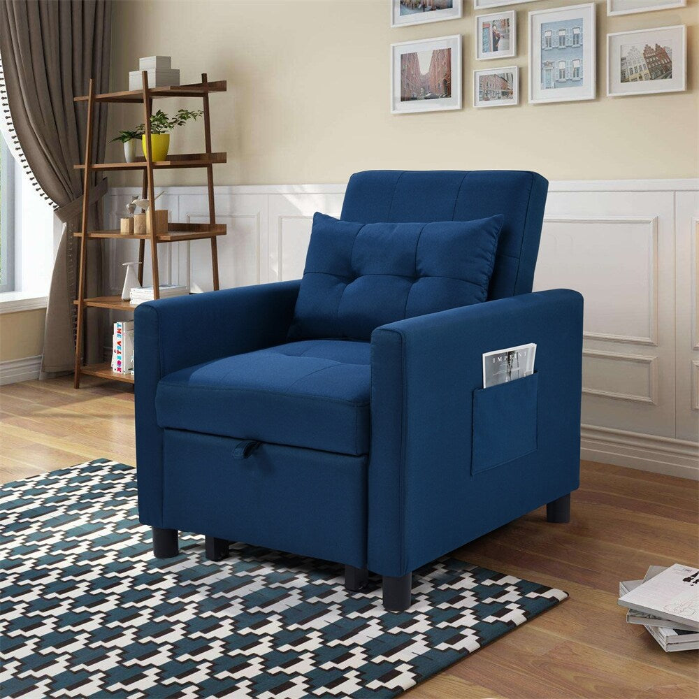 Single Sofa Bed with Pullout Sleeper,Convertible Folding Futon Chair