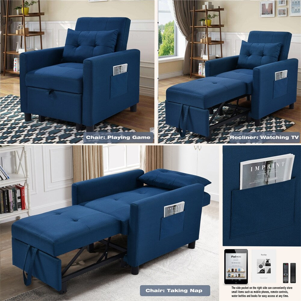 Single Sofa Bed with Pullout Sleeper,Convertible Folding Futon Chair