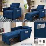 Single Sofa Bed with Pullout Sleeper,Convertible Folding Futon Chair