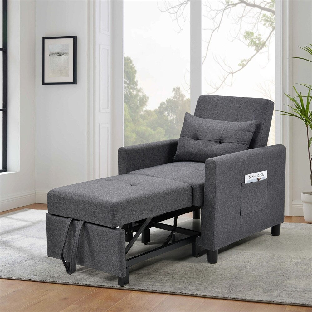 Single Sofa Bed with Pullout Sleeper,Convertible Folding Futon Chair