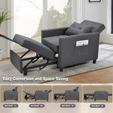 Single Sofa Bed with Pullout Sleeper,Convertible Folding Futon Chair