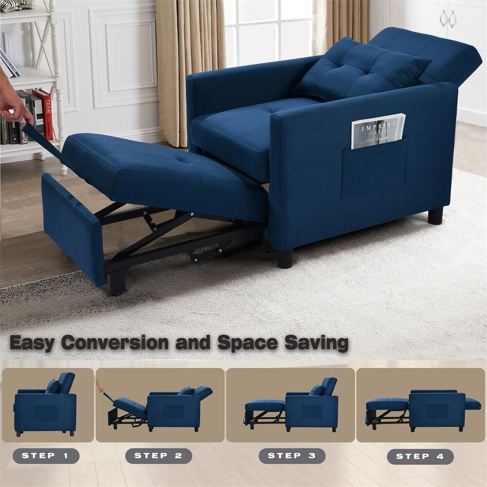 Single Sofa Bed with Pullout Sleeper,Convertible Folding Futon Chair