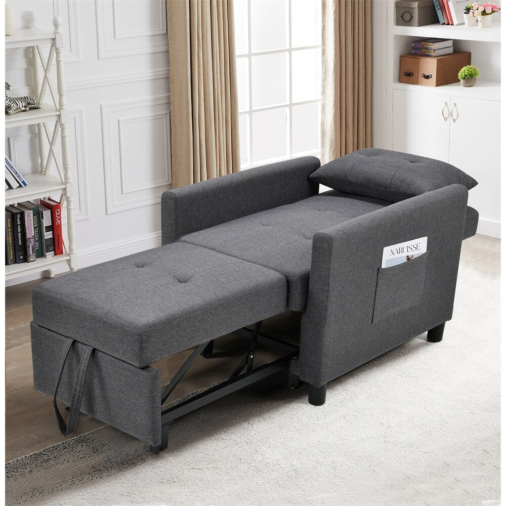 Single Sofa Bed with Pullout Sleeper,Convertible Folding Futon Chair