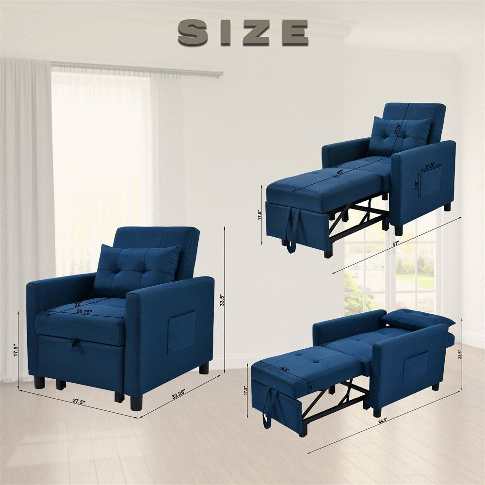 Single Sofa Bed with Pullout Sleeper,Convertible Folding Futon Chair