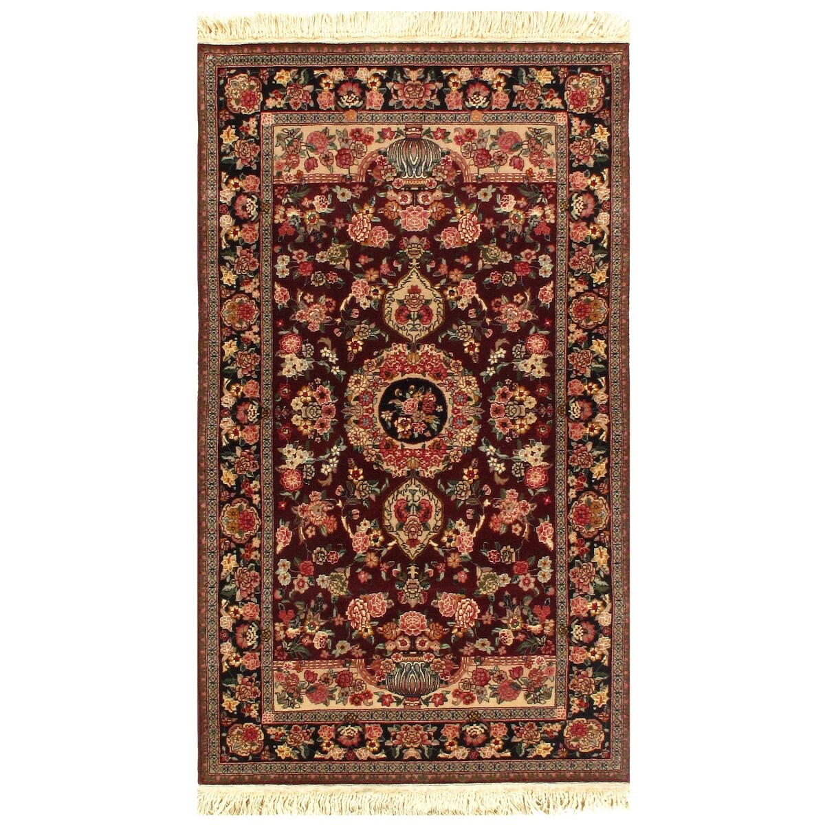 Sino Kashan Design Hand-Knotted Area Rug - 3'1" X 5'5" - 3'1" X 5'5"