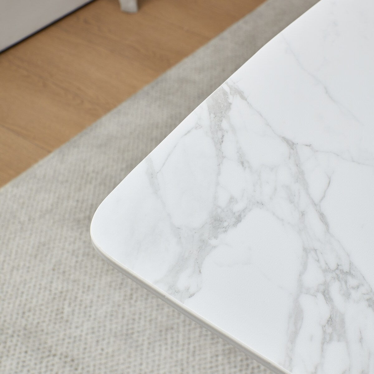 Sintered stone dinning table with 4 pcs Chairs ,Carrara white color , Modern Dinning table with solid Gold