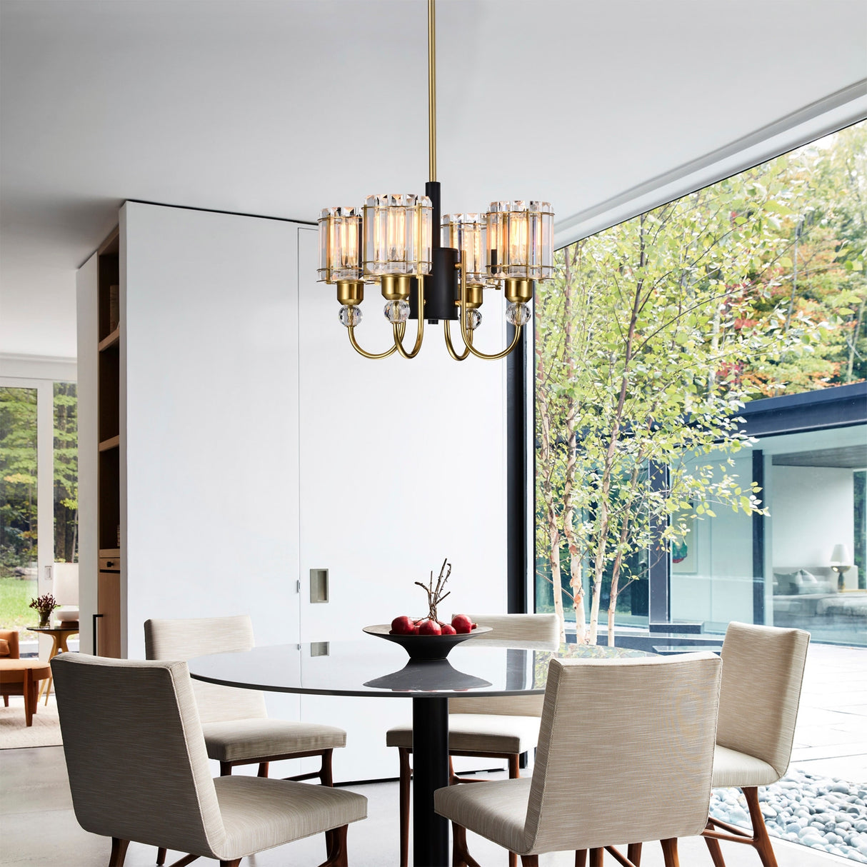 Sirita 16 Inch Modern Glam Pendant Crystal Chandelier 4-Light