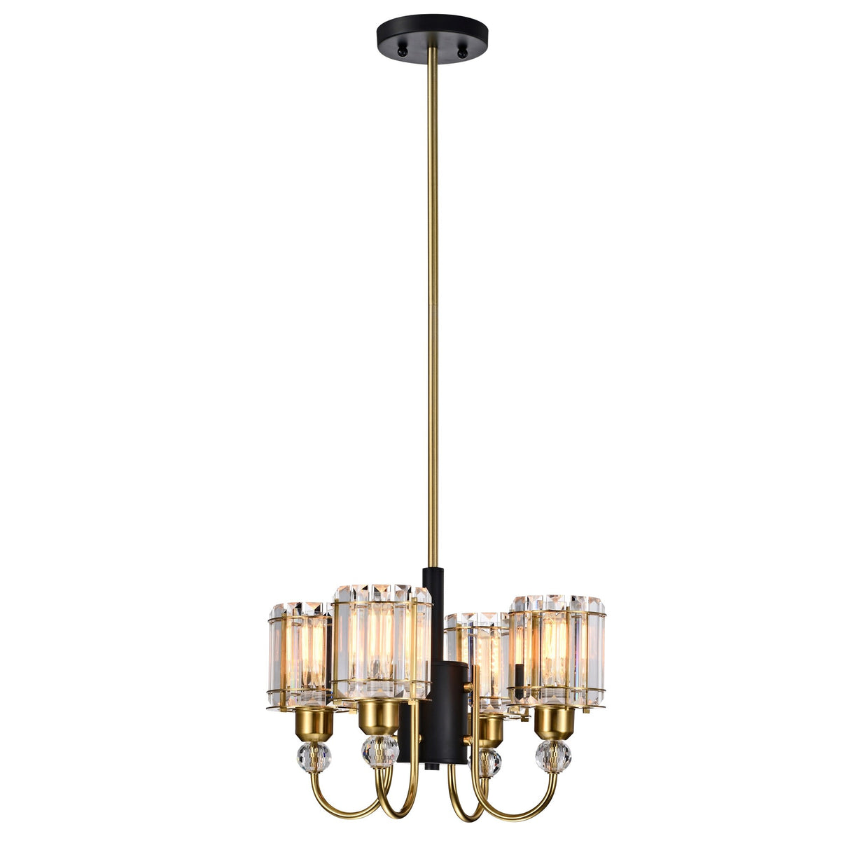 Sirita 16 Inch Modern Glam Pendant Crystal Chandelier 4-Light