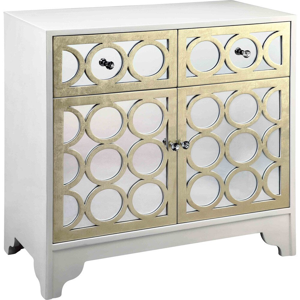 Sitka White and Gold Accent Cabinet