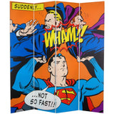 Six-Foot Tall Double Sided 'Superman Classic' Canvas Room Divider