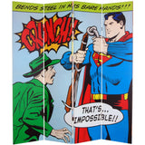 Six-Foot Tall Double Sided 'Superman Classic' Canvas Room Divider