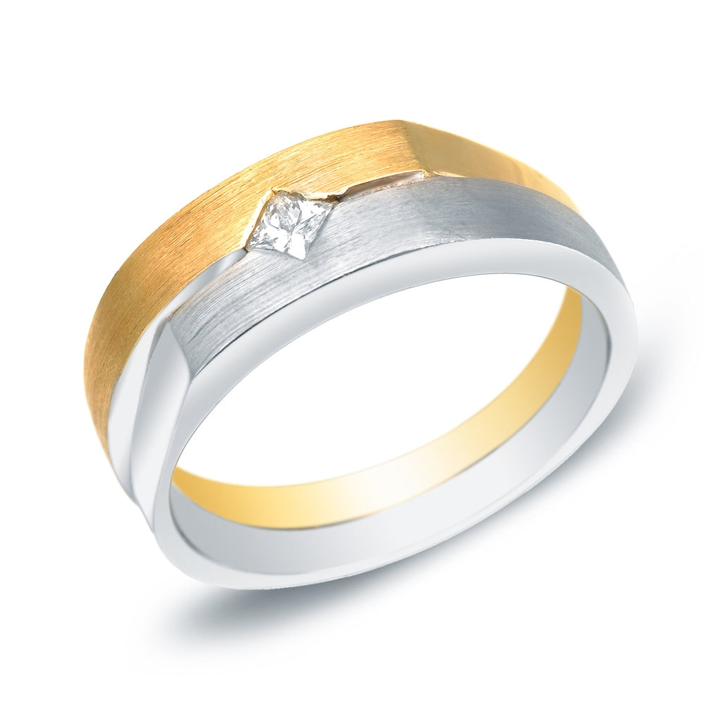 Men's 14k Gold 1/5ct TDW Princess Diamond Solitaire Wedding Band by Auriya