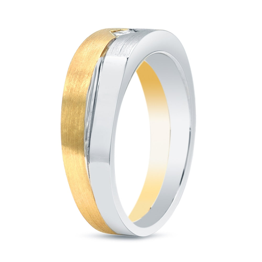 Men's 14k Gold 1/5ct TDW Princess Diamond Solitaire Wedding Band by Auriya