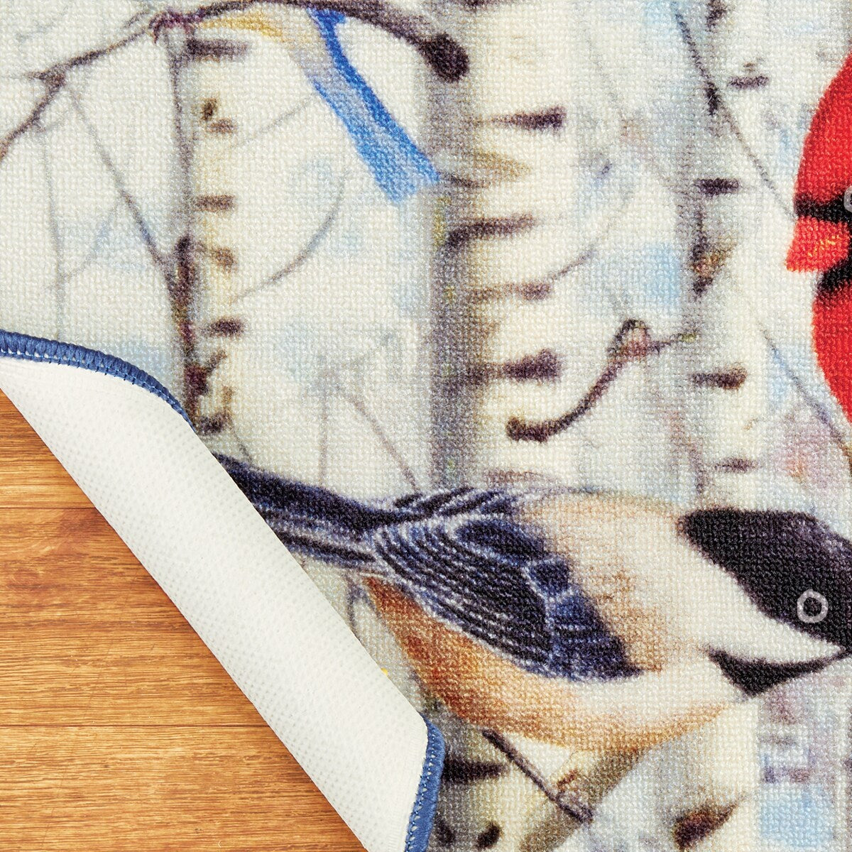 Skid-Resistant Bird Birch Tree Kitchen Runner Rug - 20" x 48"