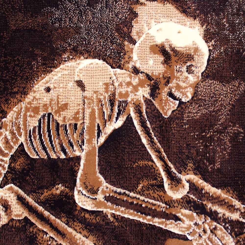 DonnieAnn Skinz Design Skeleton Rock N Roll Black Color Area Rug (5'2.5x7'2.5) - 5'2 X 7'2