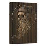 Skull Breard Headphone Print On Wood by Winya Sangsorn - Multi-Color