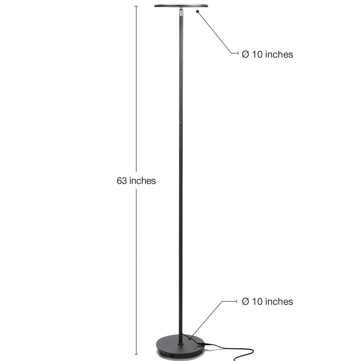 Sky LED Torchiere Super Bright Floor Lamp Contemporary, High Lumen Light for Living Rooms & Offices Dimmable,Indoor Pole Uplight