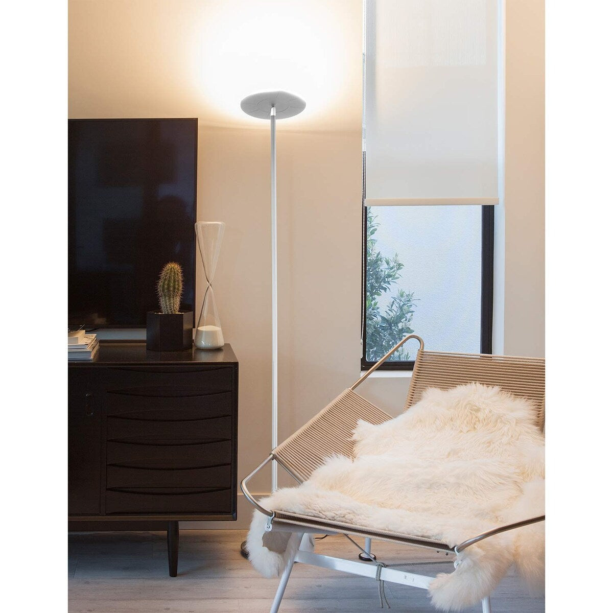 Sky LED Torchiere Super Bright Floor Lamp Contemporary, High Lumen Light for Living Rooms & Offices Dimmable,Indoor Pole Uplight