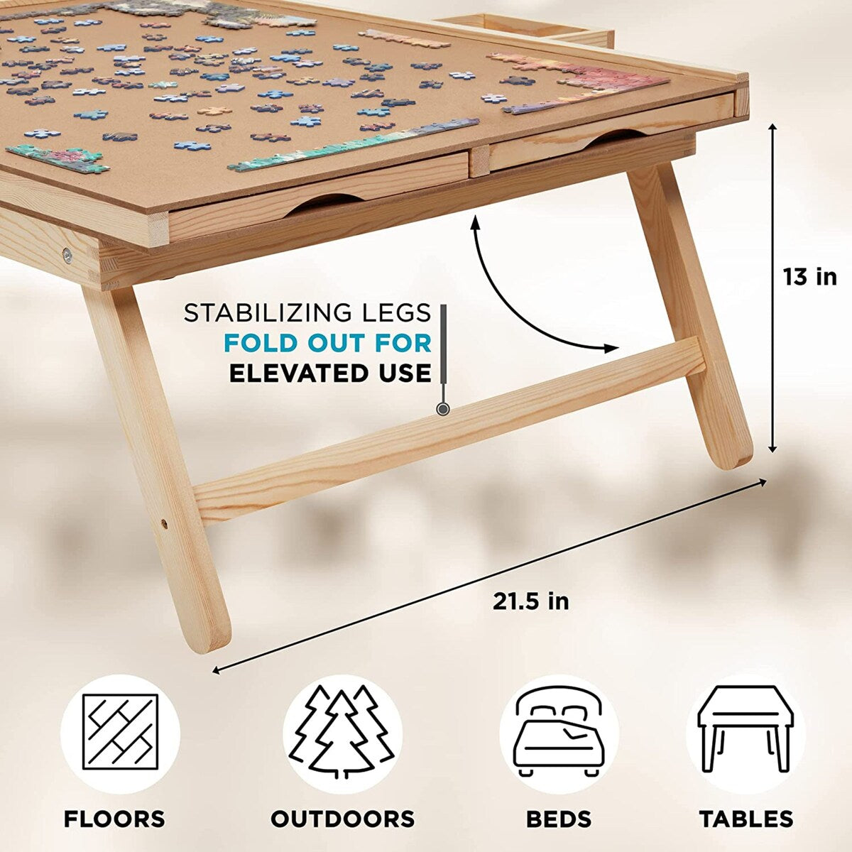 SkyMall 1000 Piece Puzzle Board Rack with Mat, 23x31 inch Jigsaw Puzzle Table - 23x31 in