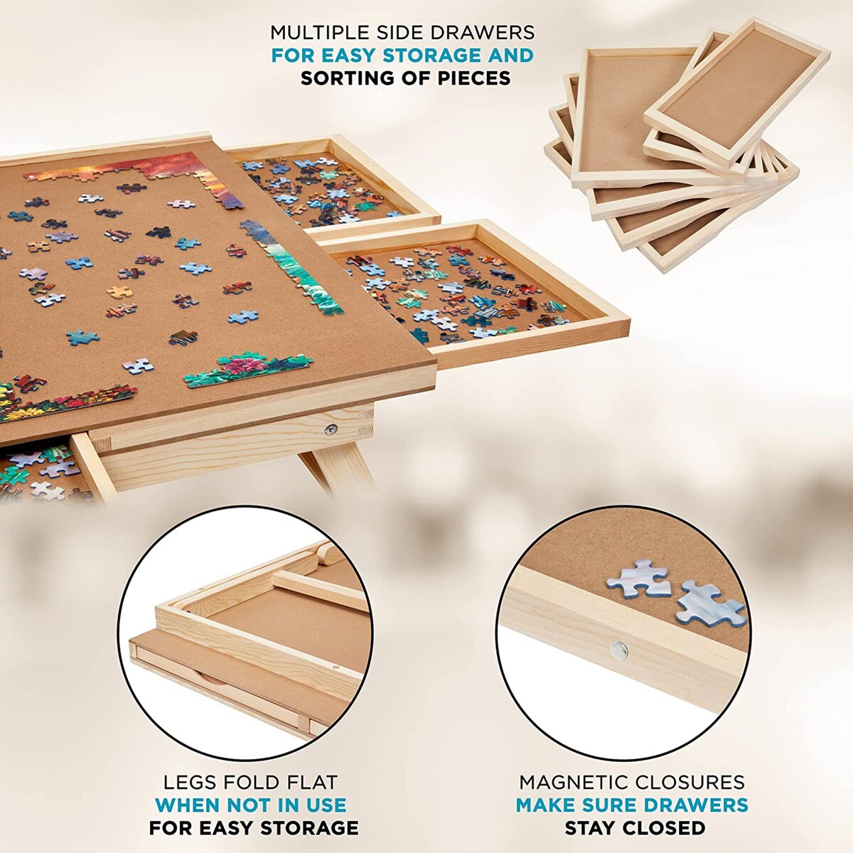 SkyMall 1000 Piece Puzzle Board Rack with Mat, 23x31 inch Jigsaw Puzzle Table - 23x31 in