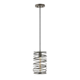 Skylar 7.25" 1-Light Modern Contemporary Iron Spiral LED Pendant, by JONATHAN Y
