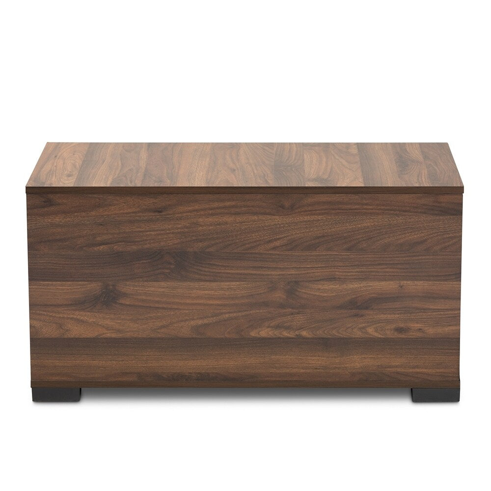 Skylar Modern and Contemporary Walnut Brown Finished Cat Litter Box Cover House - 18.1" high x 35.4" wide x 18.9" deep