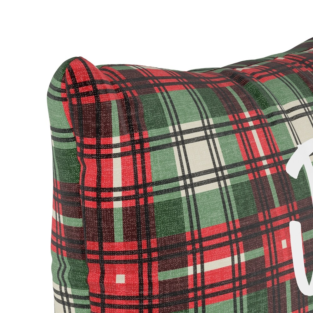 Skyline 18 inch Throw Pillow in Jingle Plaid