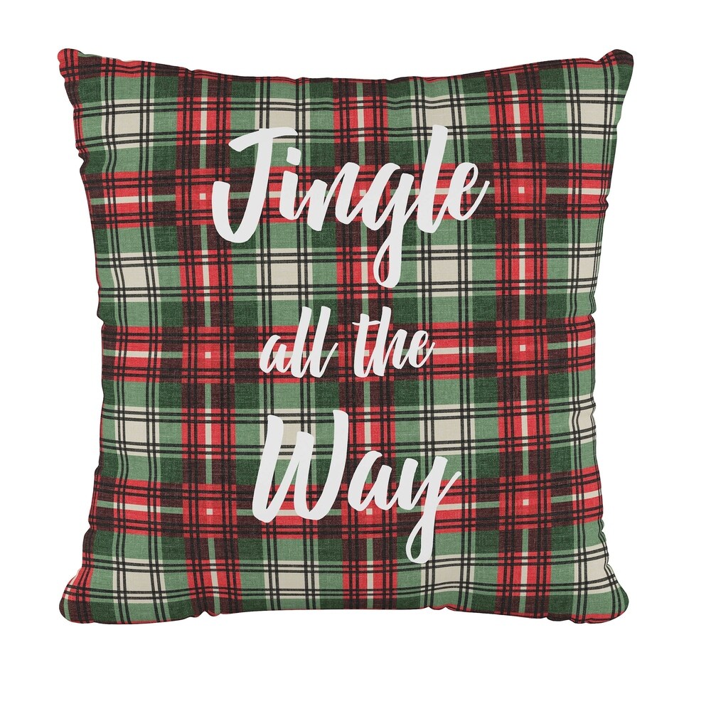 Skyline 18 inch Throw Pillow in Jingle Plaid