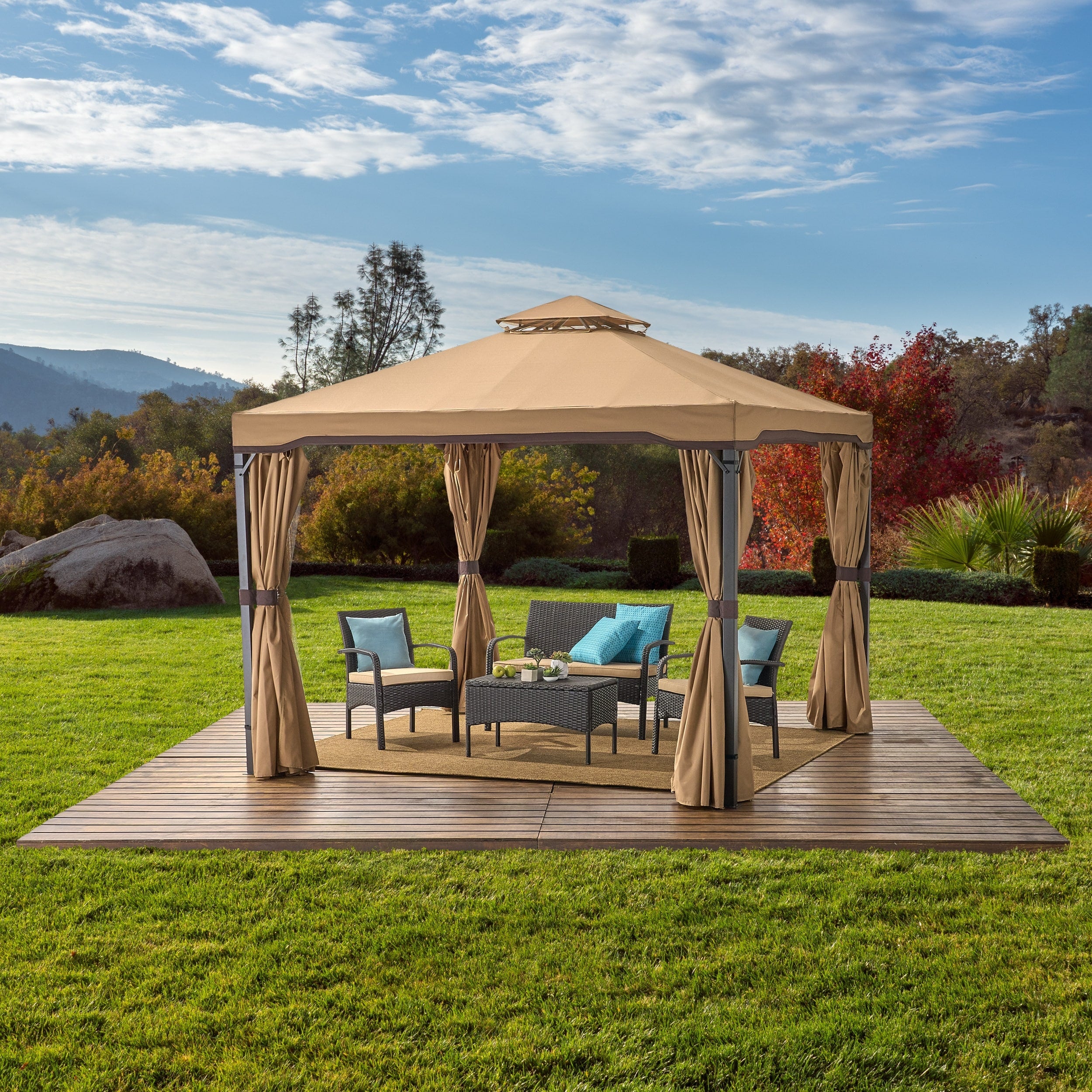 Skyline Fabric Gazebo by Christopher Knight Home – Overstock