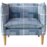 Skyline Furniture French Seam Chair in Framed Stripe Navy Blush - N/A