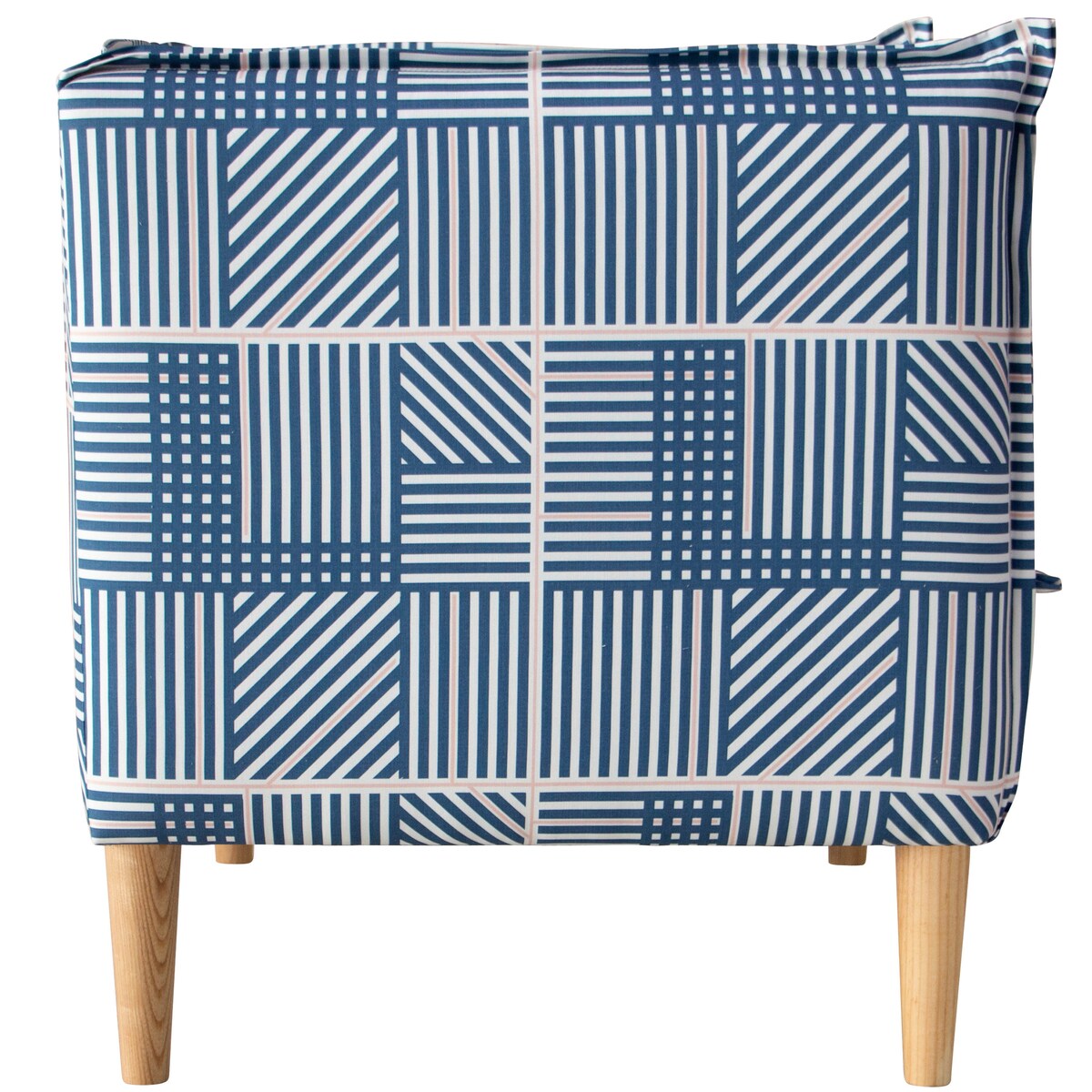 Skyline Furniture French Seam Chair in Framed Stripe Navy Blush - N/A