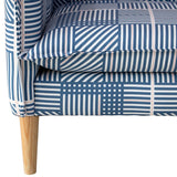 Skyline Furniture French Seam Chair in Framed Stripe Navy Blush - N/A