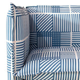 Skyline Furniture French Seam Chair in Framed Stripe Navy Blush - N/A