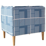 Skyline Furniture French Seam Chair in Framed Stripe Navy Blush - N/A