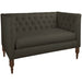Skyline Linen-Upholstered, Tufted Loveseat with Wooden Legs - N/A