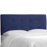 Skyline Furniture Tufted Navy Velvet Upholstered Headboard