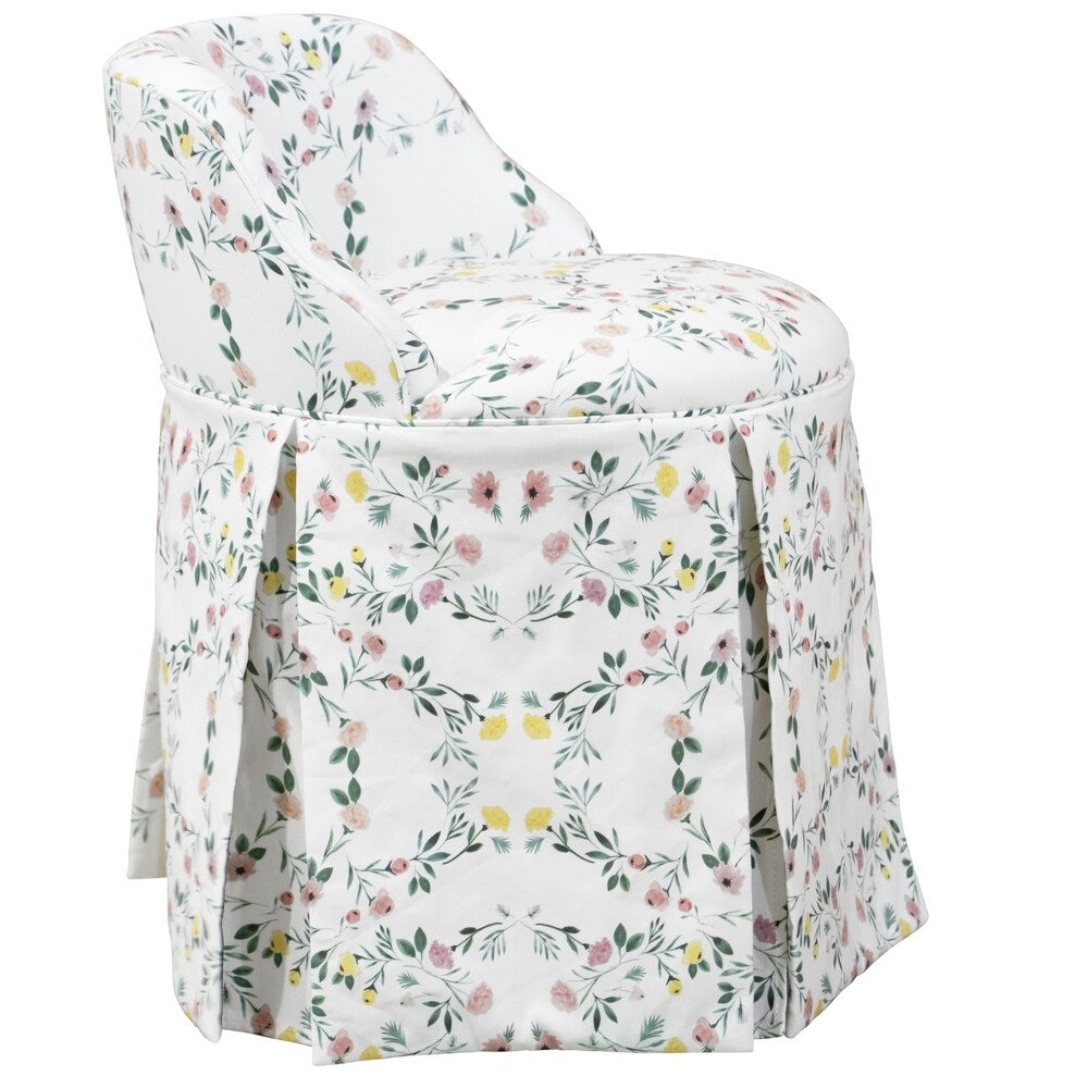 Skyline Furniture Vanity Chair in Kaleidoscope Floral Blush - N/A