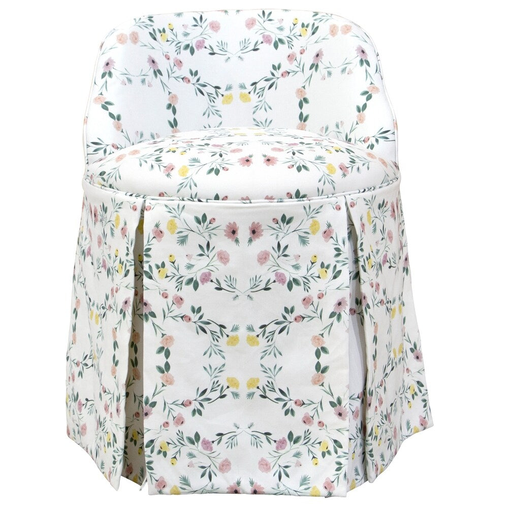 Skyline Furniture Vanity Chair in Kaleidoscope Floral Blush - N/A