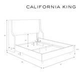 Skyline Furniture Velvet Light Grey Swoop Arm Wingback Bed