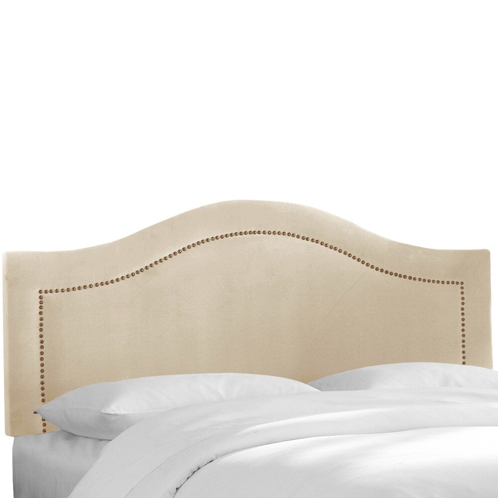 Skyline Furniture Velvet Pearl Inset Nail Button Headboard