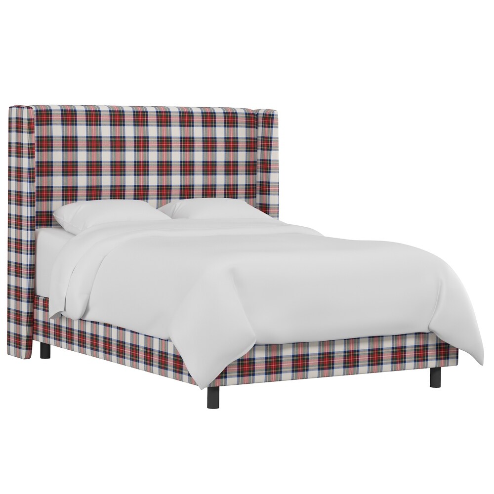 Skyline Furniture Wingback Bed in Stewart Dress Multi