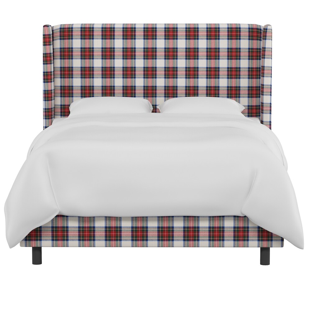 Skyline Furniture Wingback Bed in Stewart Dress Multi