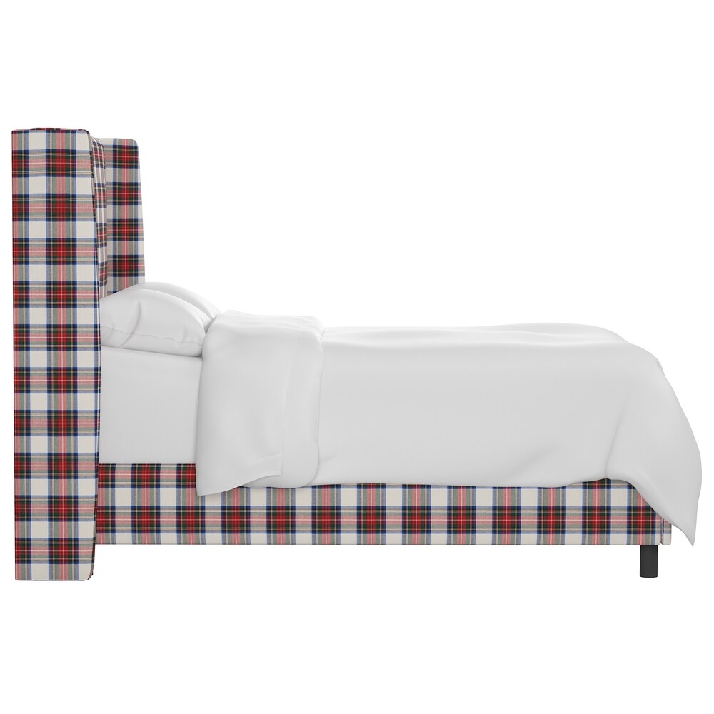 Skyline Furniture Wingback Bed in Stewart Dress Multi