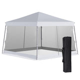 Slant Leg Pop Up Canopy Tent with Netting and Carry Bag
