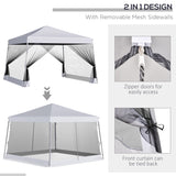 Slant Leg Pop Up Canopy Tent with Netting and Carry Bag